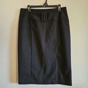 Worthington Black Pencil Skirt With Buckle Detail Size 14